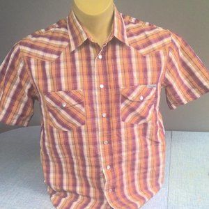 Vintage Rewire MFG Co Western Shirt Pearl Snap Short Sleeve Check Medium